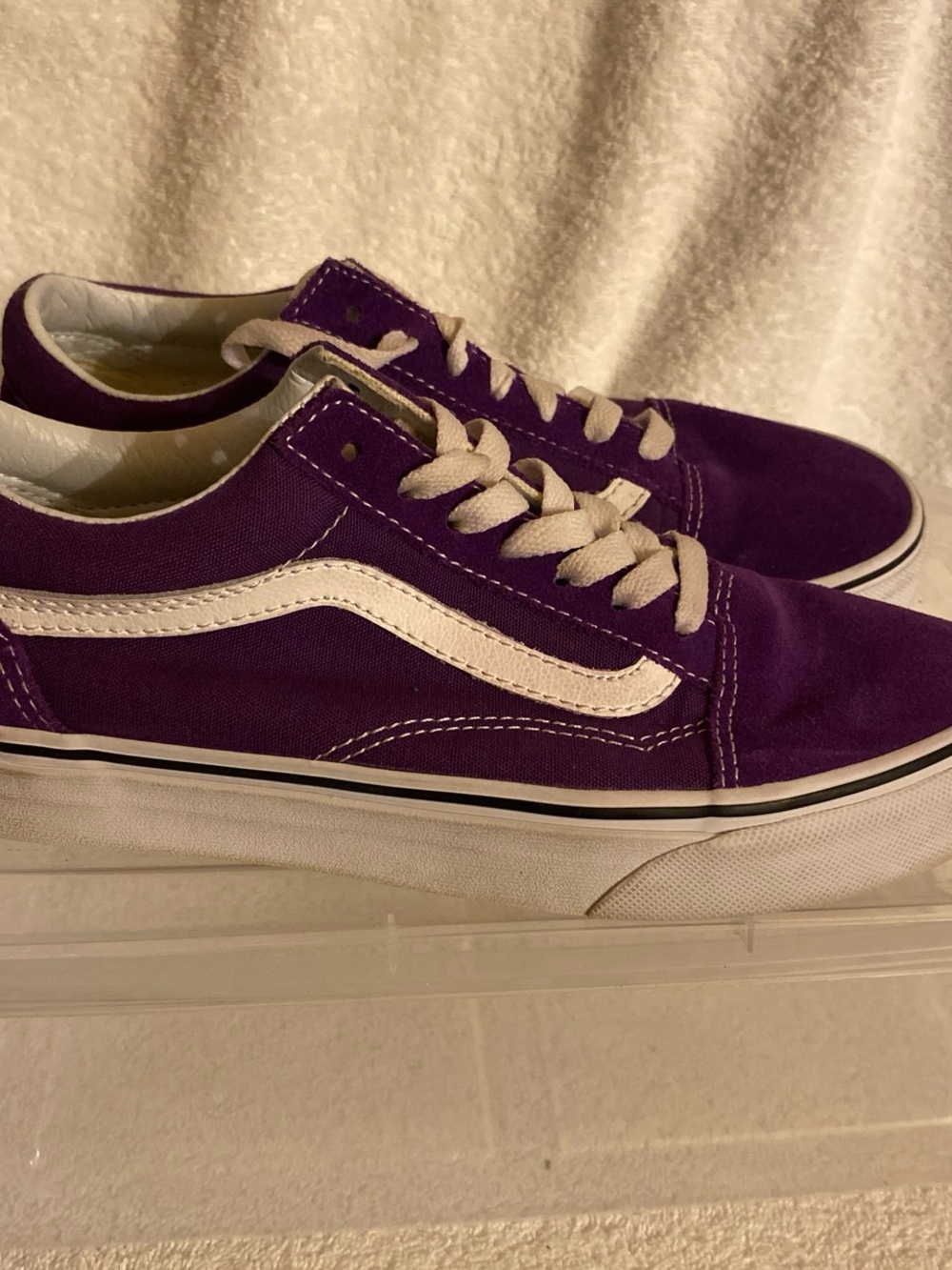 Vans Purple Canvas Old Skool with White Stripe